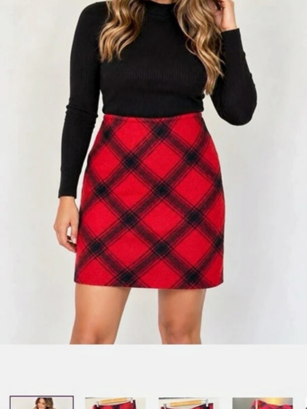 Talbots Plaid Mini Skirt in Red & Black Size 10
